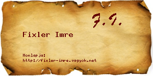 Fixler Imre névjegykártya